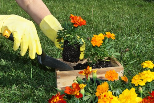 Technician preparing a free, no-obligation written garden quote